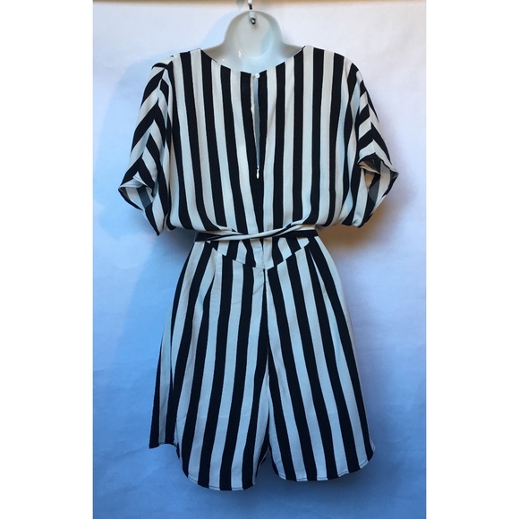 Zara TRF Black and White Striped Jumpsuit Dress - Picture 5 of 6